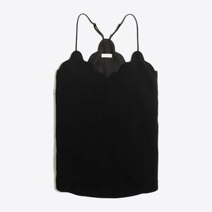 J.Crew Mercantile Scalloped Cami Tank Womens 6 Strappy Adjustable Racerback Top